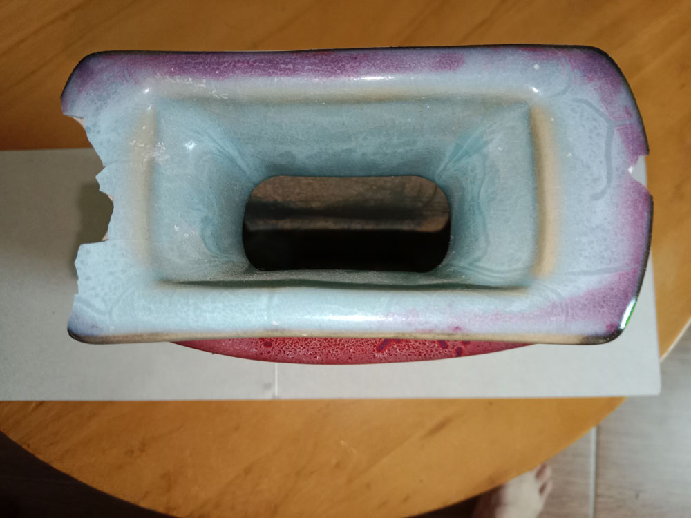 台南古董花瓶破損修復 施工前